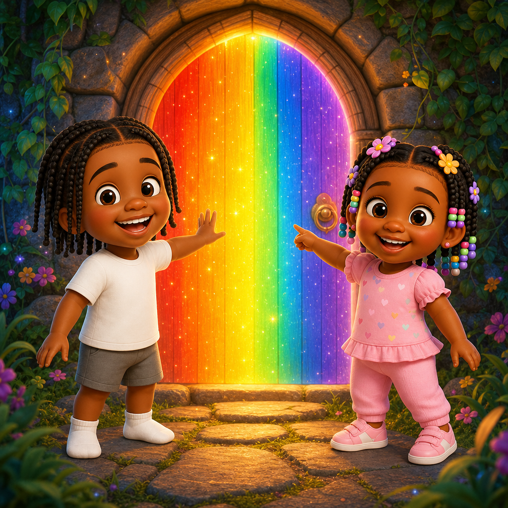 Ace and NaNa’s Rainbow Door — scene from the story