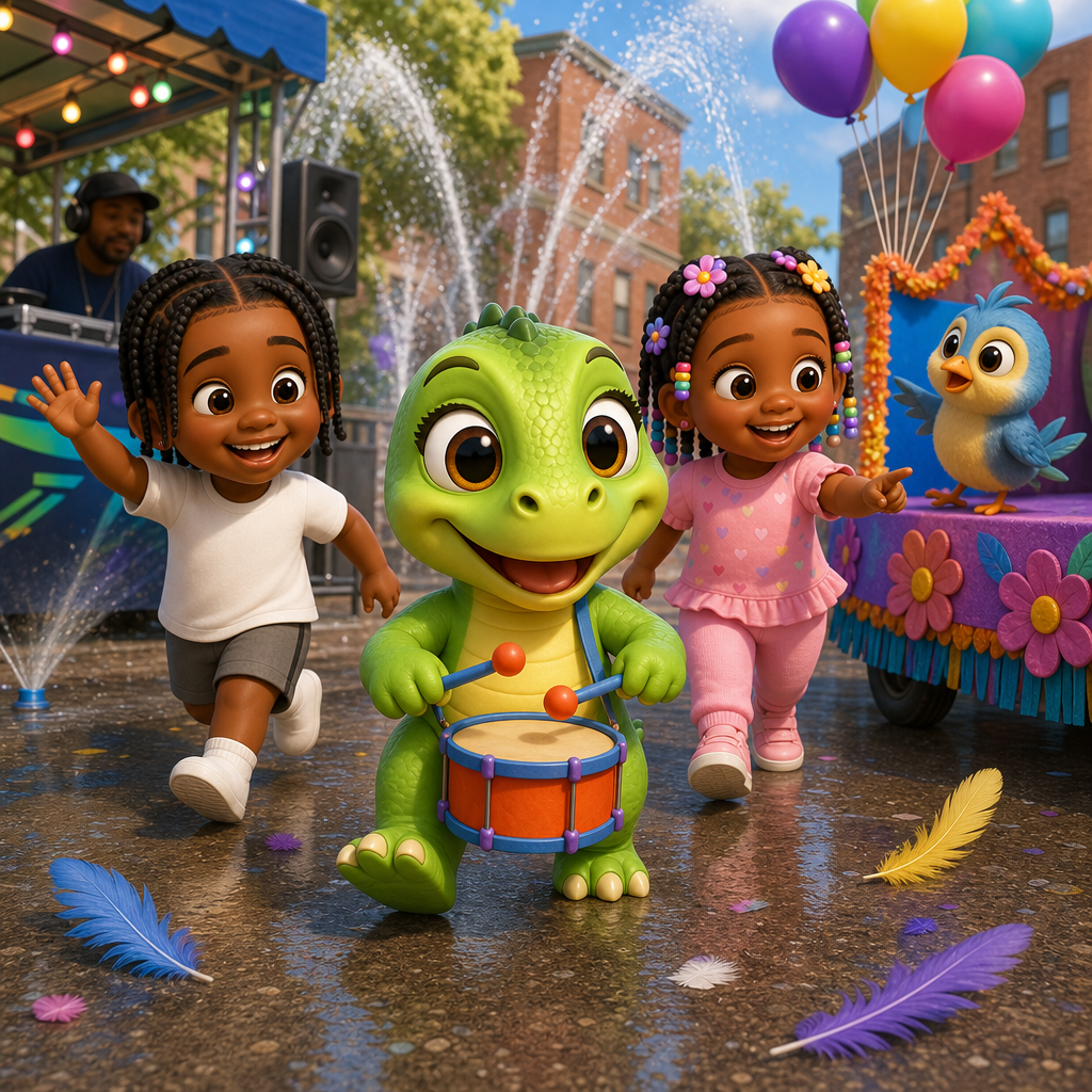Dino’s Boom-Boom Bird Parade — scene from the story