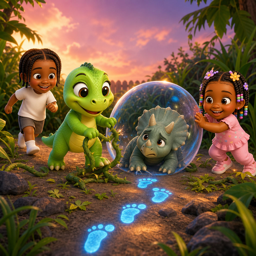 The Glowing Footprint Adventure — scene from the story