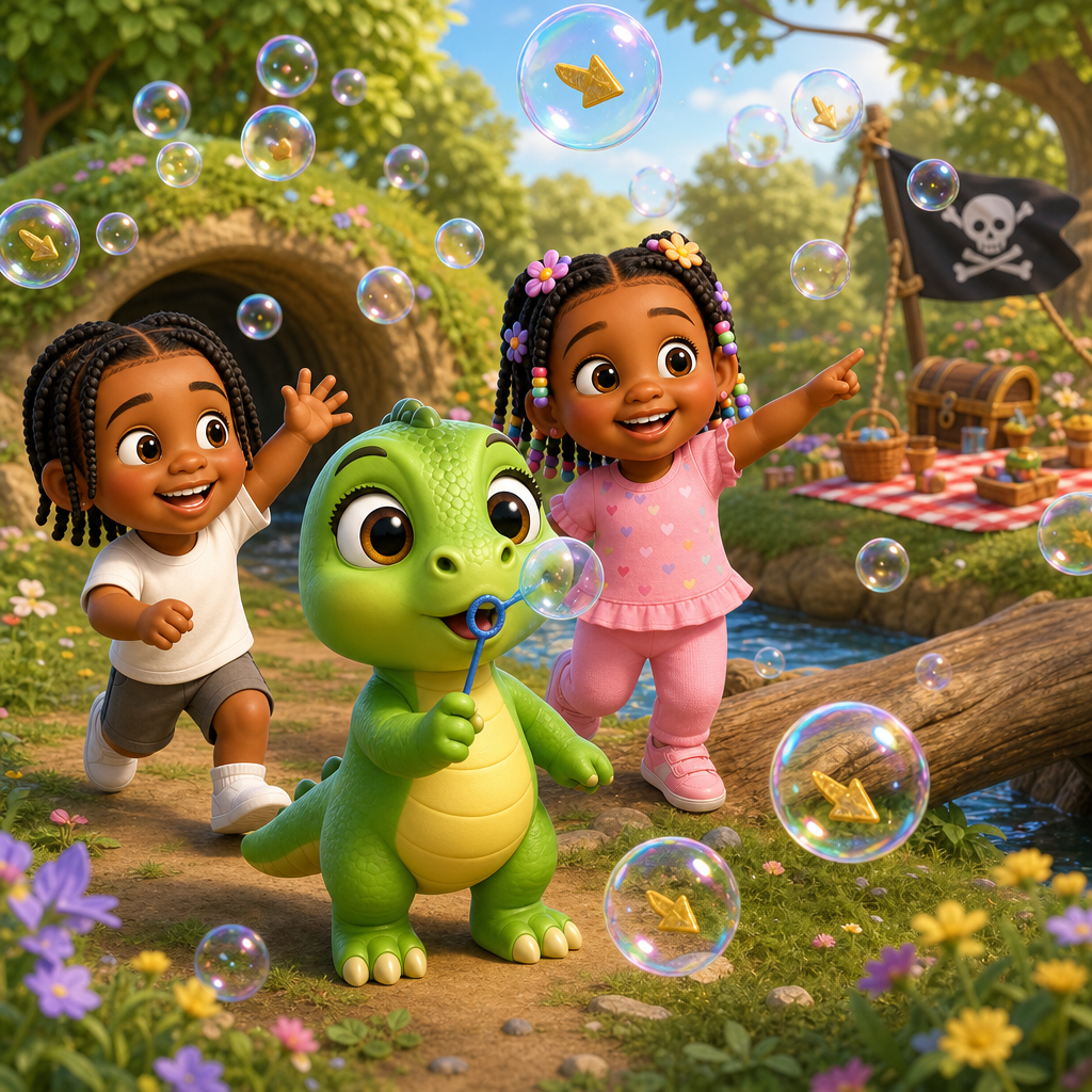 Dino’s Bubbly Pirate Picnic — scene from the story