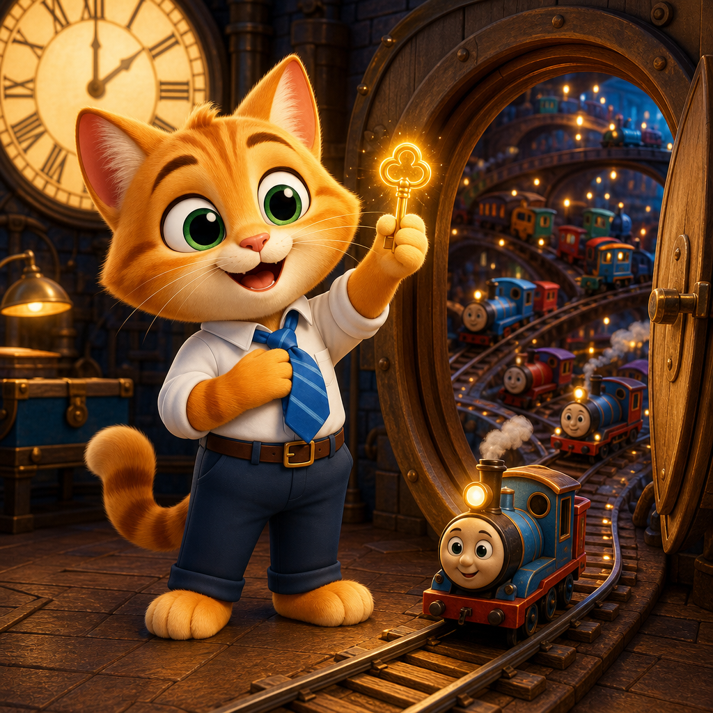 Tom and the Tiny Train — scene from the story