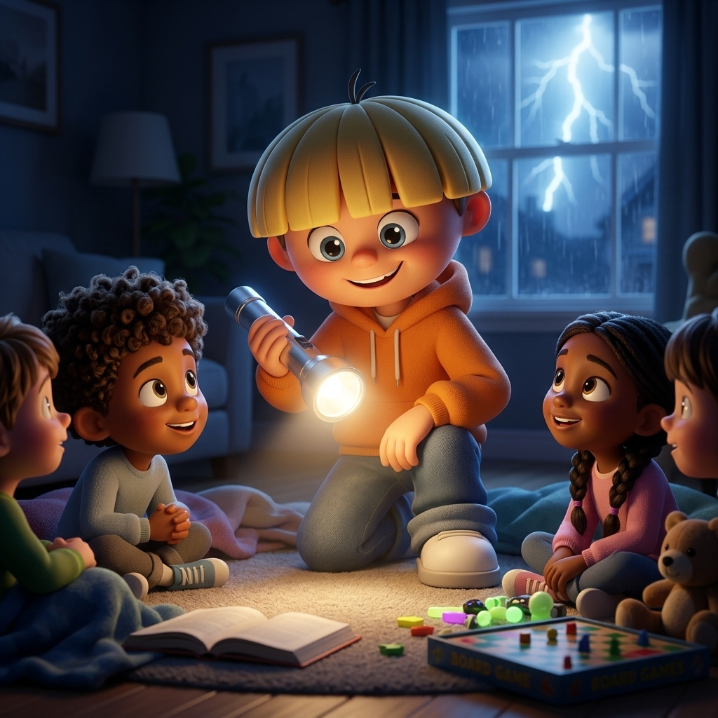 Wally's Flashlight Fun Night — scene from the story