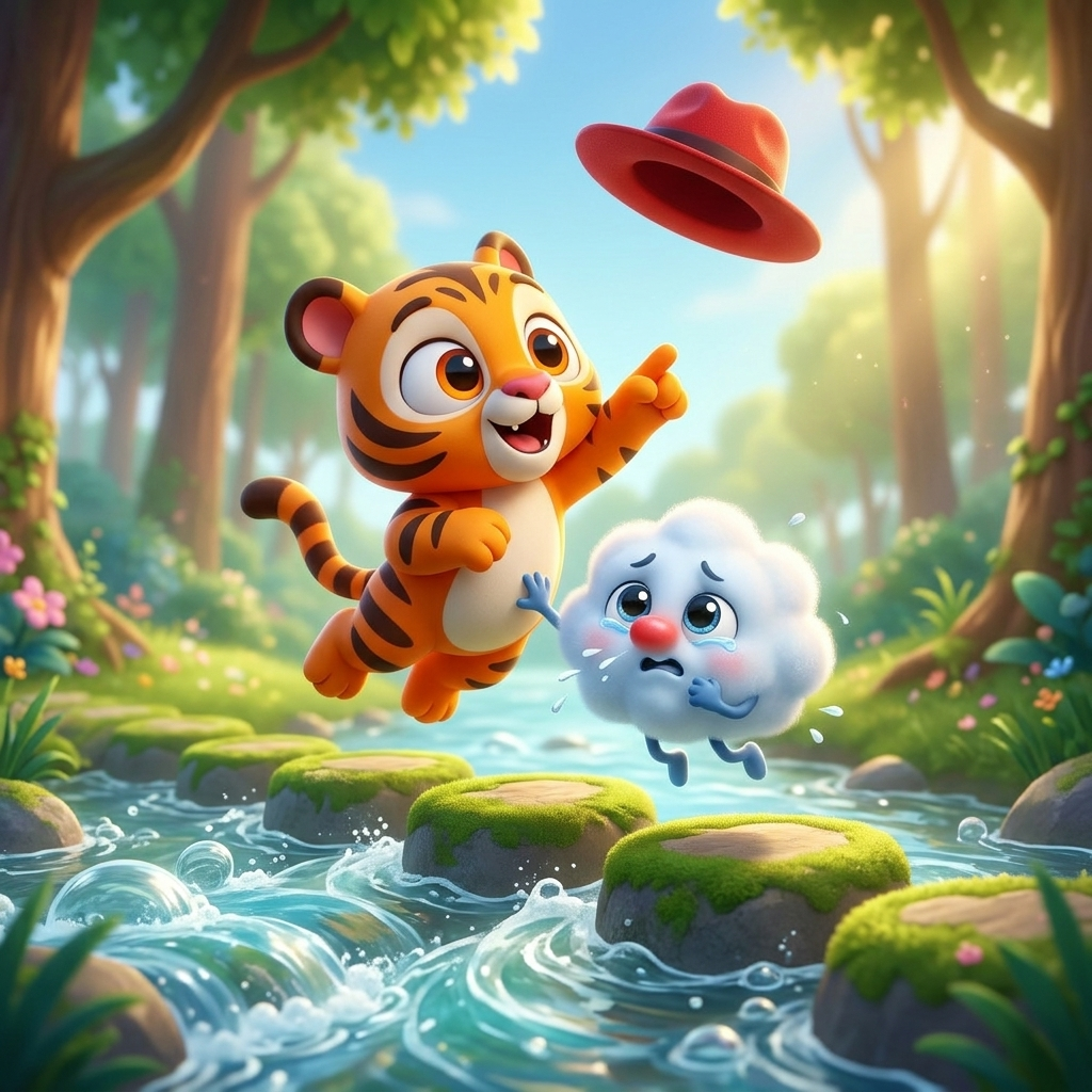 Zippy's Floating Hat Chase — scene from the story
