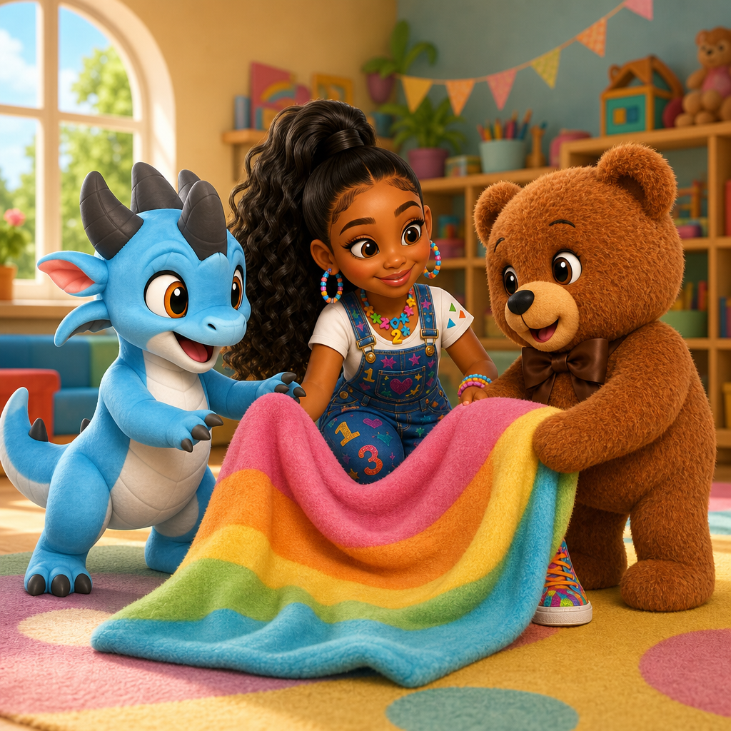 Brownie Shares His Blanket — scene from the story