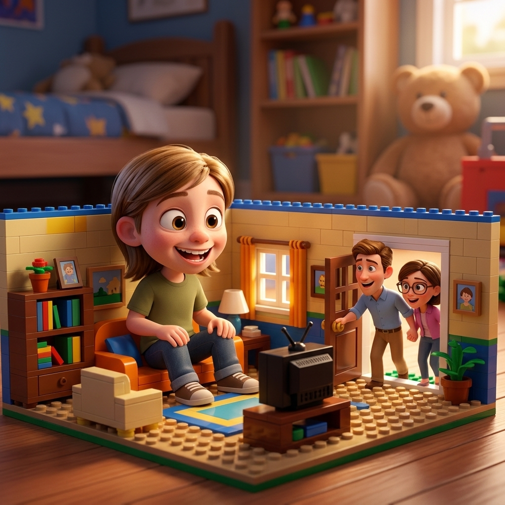 Emmett's Tiny Lego Home — scene from the story