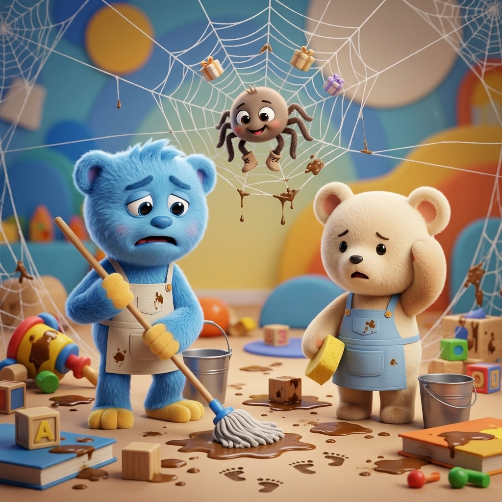 Spider's Messy Mix-Up — scene from the story