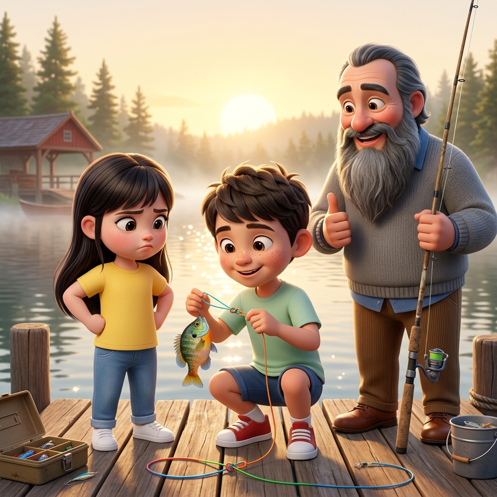 Leo's Big Fishing Day — scene from the story