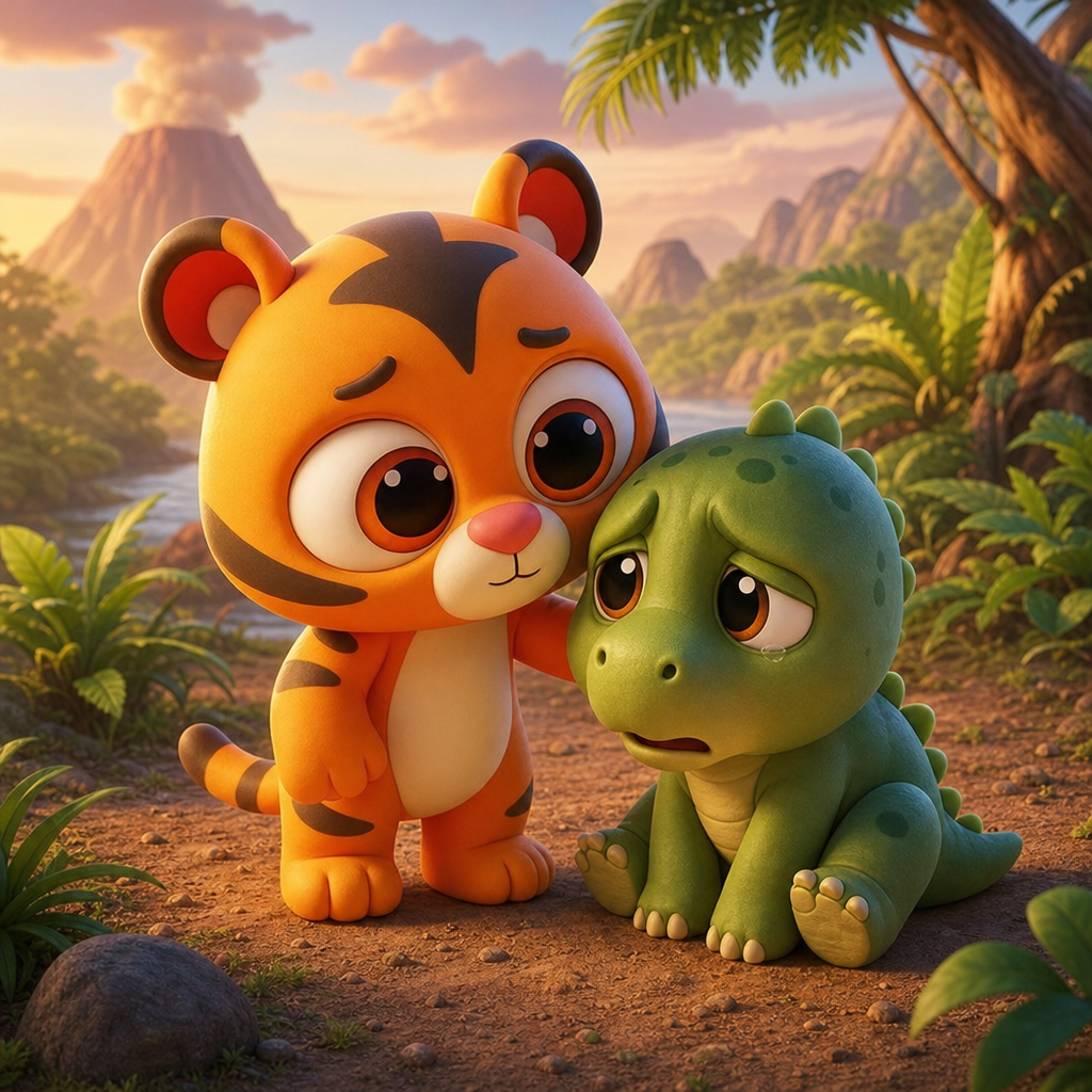Kori and the Baby Dinosaur — scene from the story