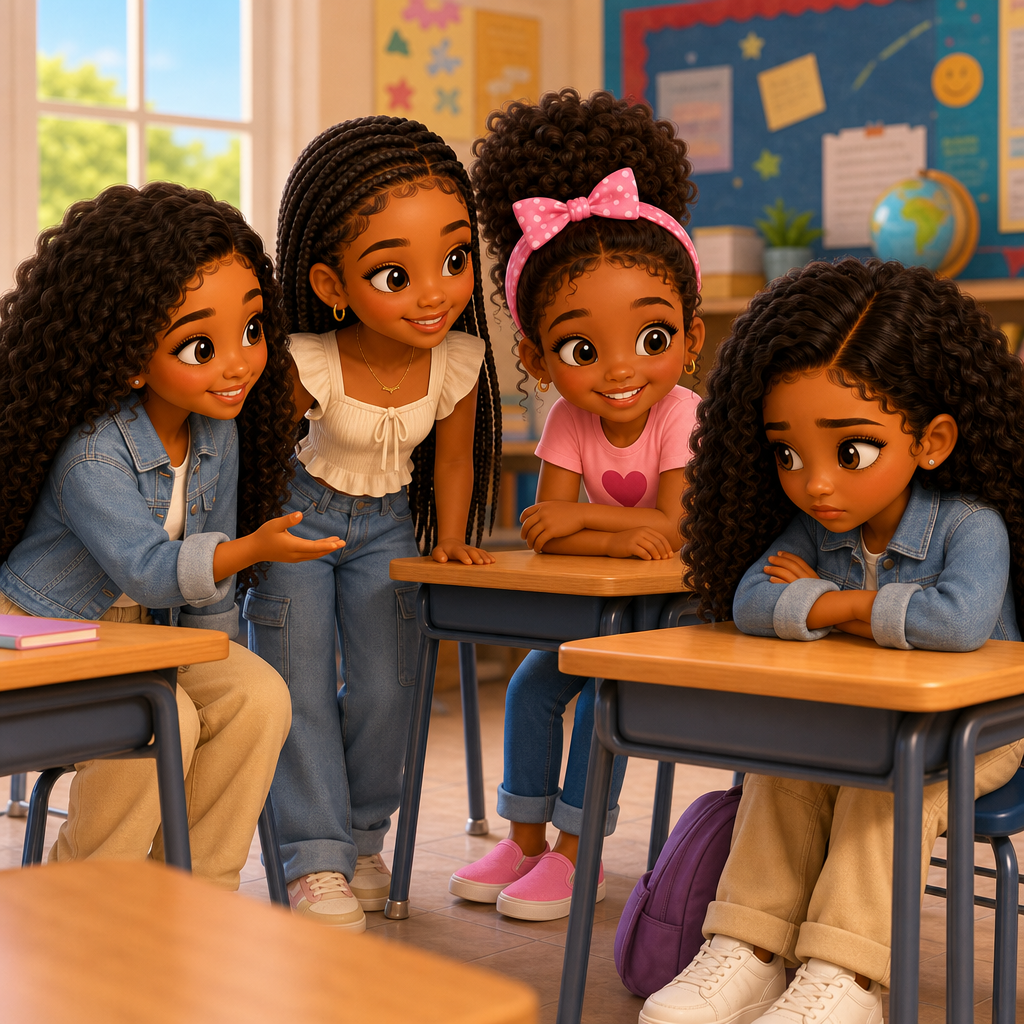 Amara’s Friendly First Day — scene from the story