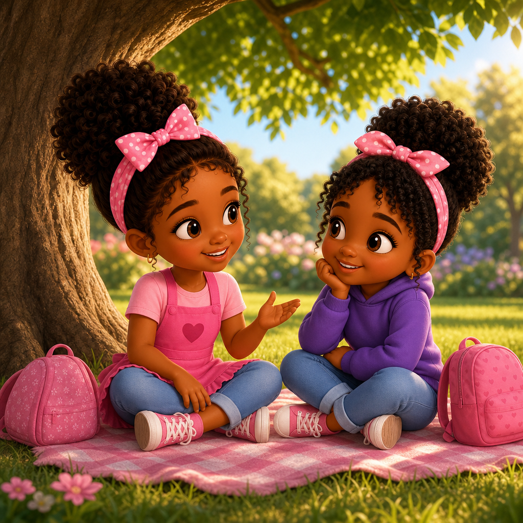 Besties Under the Tree — scene from the story