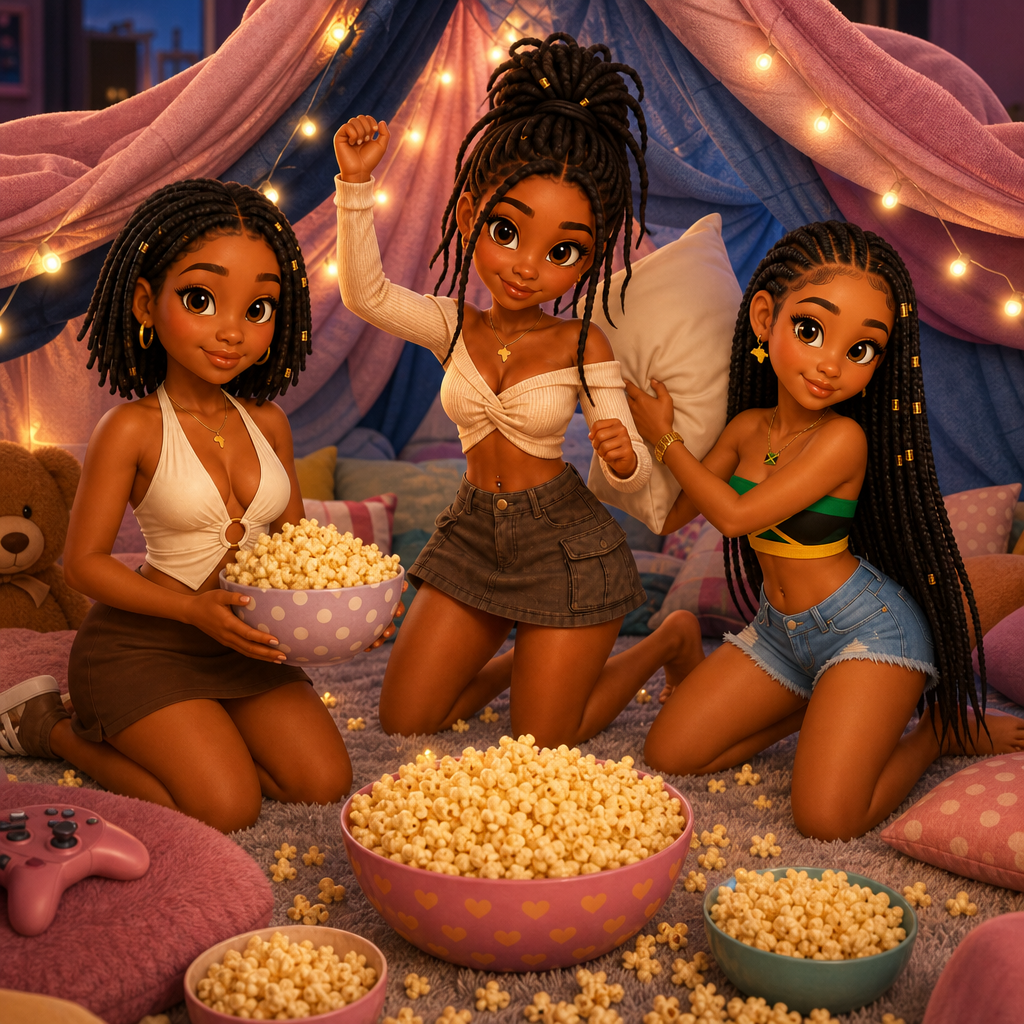 Popcorn Party Surprise — scene from the story