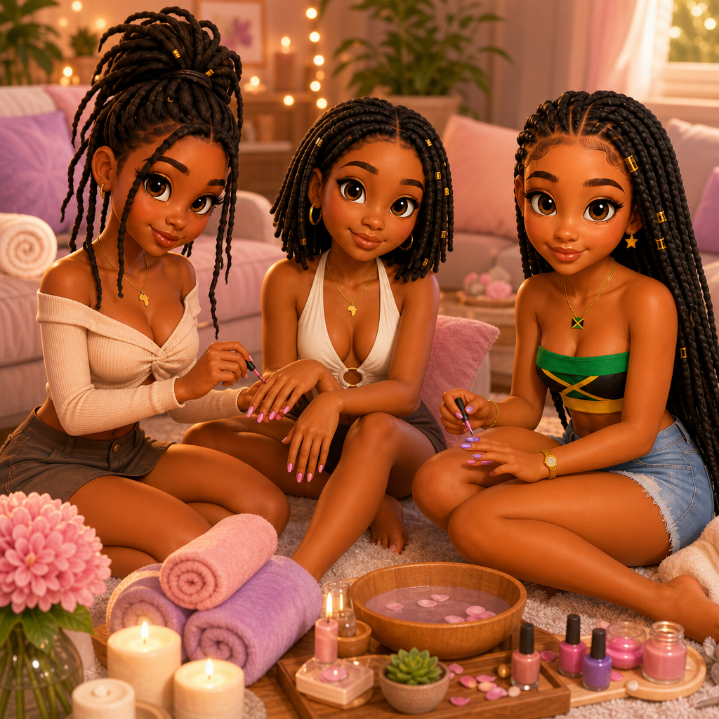 Sparkly Home Spa Day — scene from the story