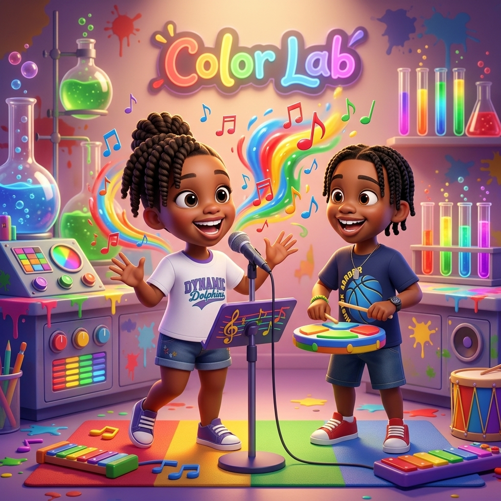Londyn's Color Lab Fun — scene from the story