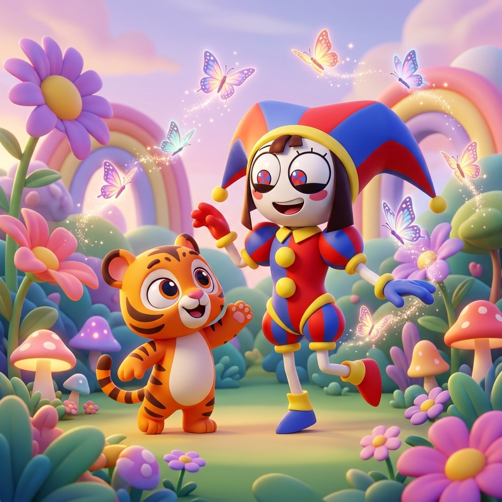Pomni's Garden Butterfly Dance — scene from the story