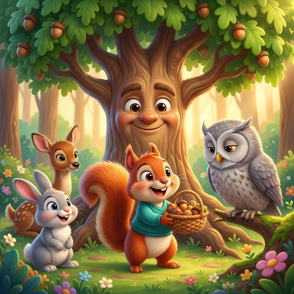 Nibbles Shares With Friends — scene from the story