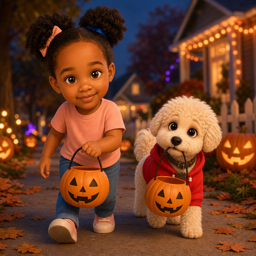 Bentley and Madison’s Treat Trail — scene from the story