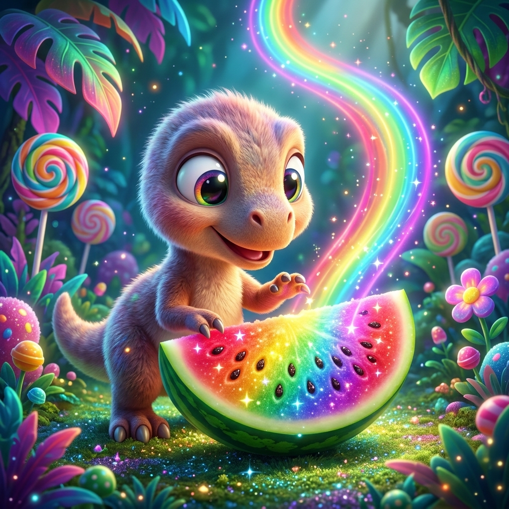 Dino's Rainbow Surprise! — scene from the story