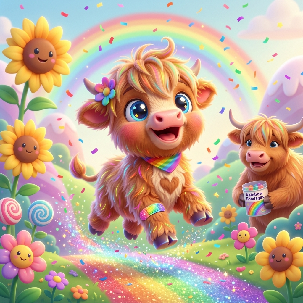 Baby Cow's Rainbow Boo-Boo — scene from the story