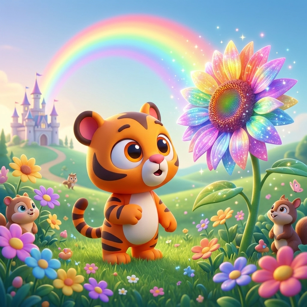 Baby Cow's Rainbow Quest — scene from the story