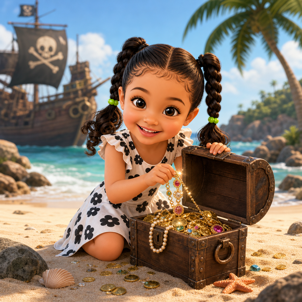 Sayani's Sparkly Pirate Treasure — scene from the story