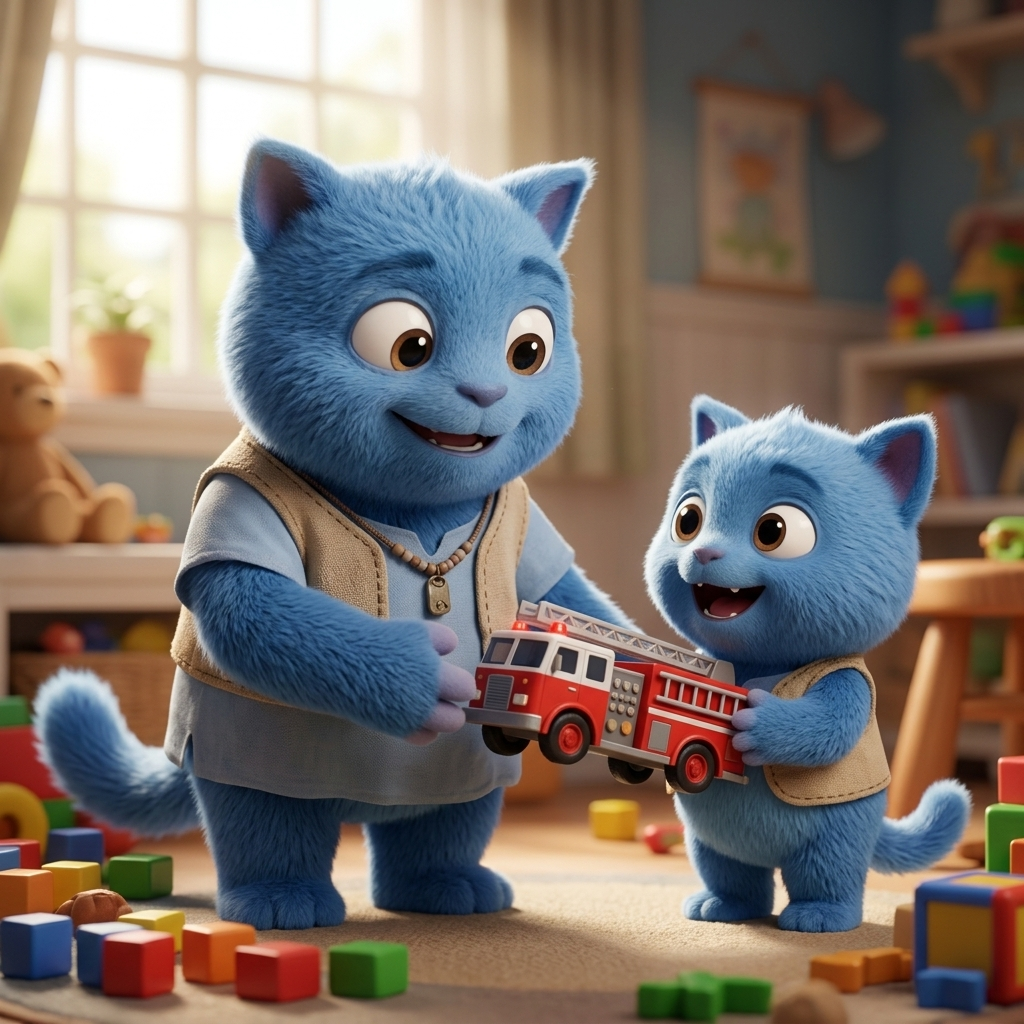 Let's Share Our Toys — scene from the story