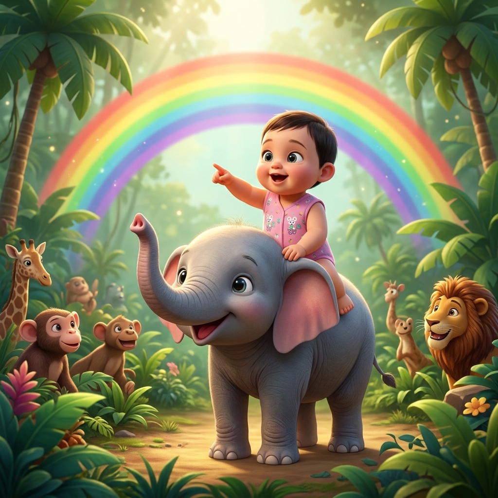 Baby's Rainbow Adventure — scene from the story
