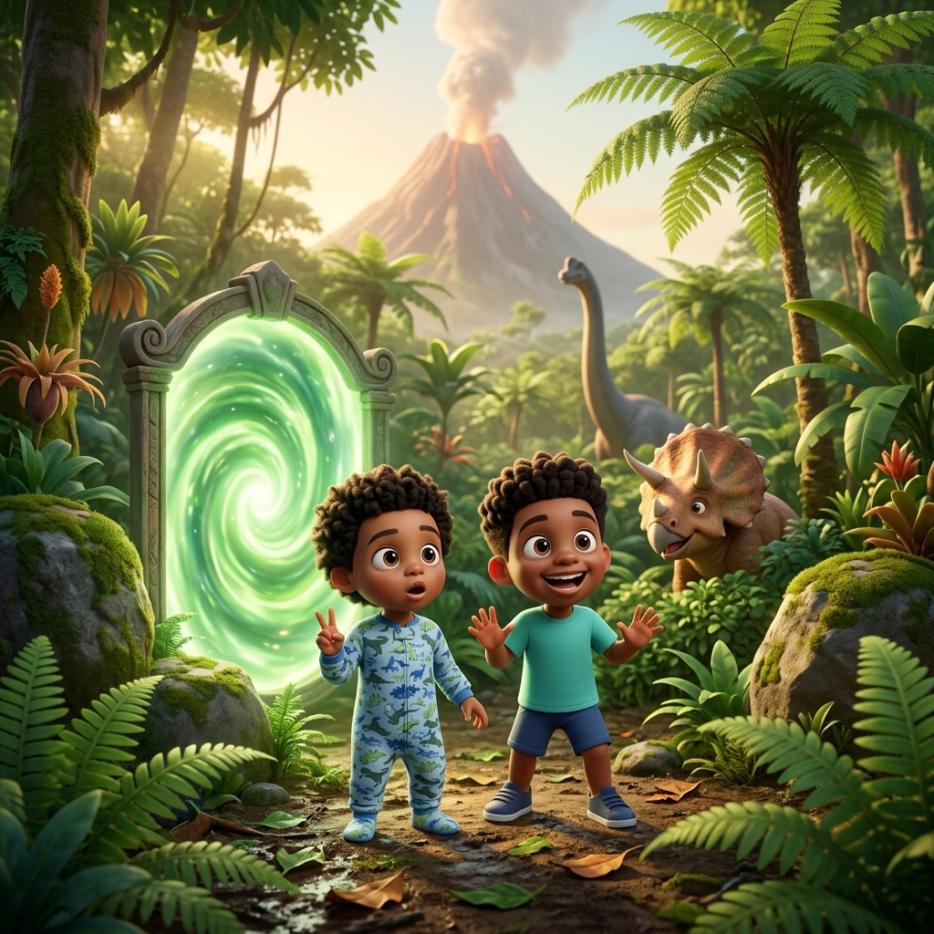 Brodie's Dino Mirror Adventure — scene from the story