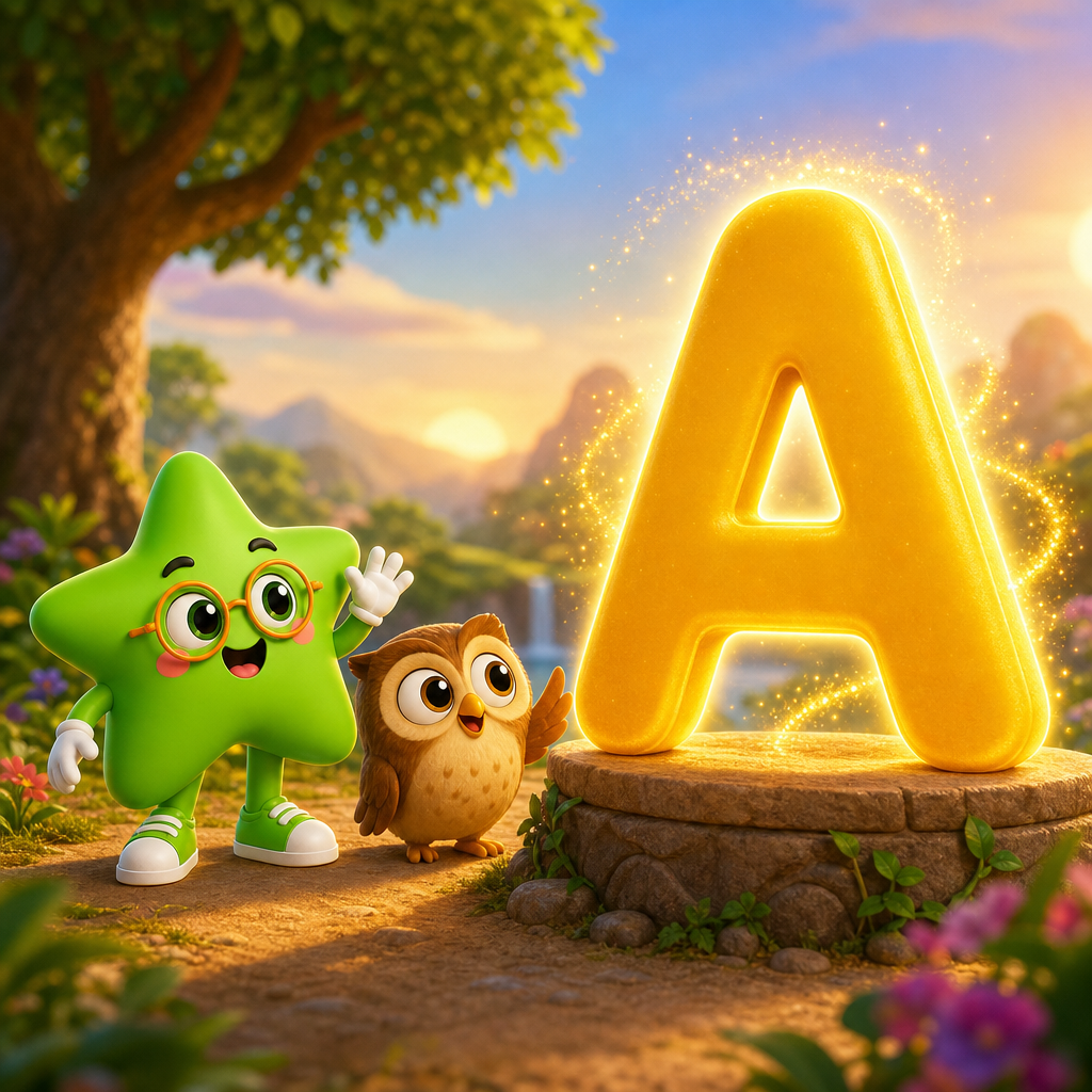 Twinkle, Ollie, and A — scene from the story