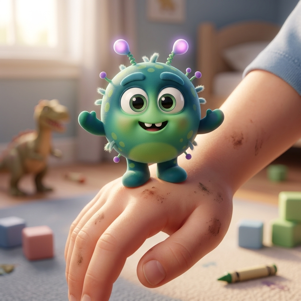 The Sneaky Hand Germ — scene from the story