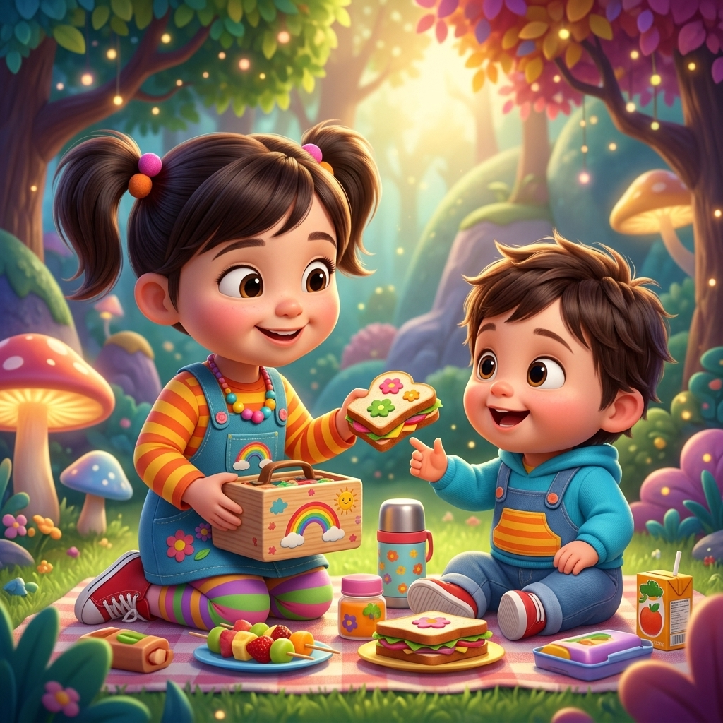 Maria Shares Her Lunch! — scene from the story