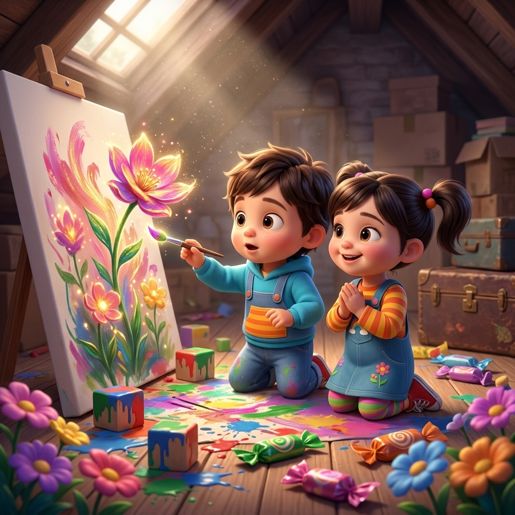 Kian's Magic Paintbrush — scene from the story