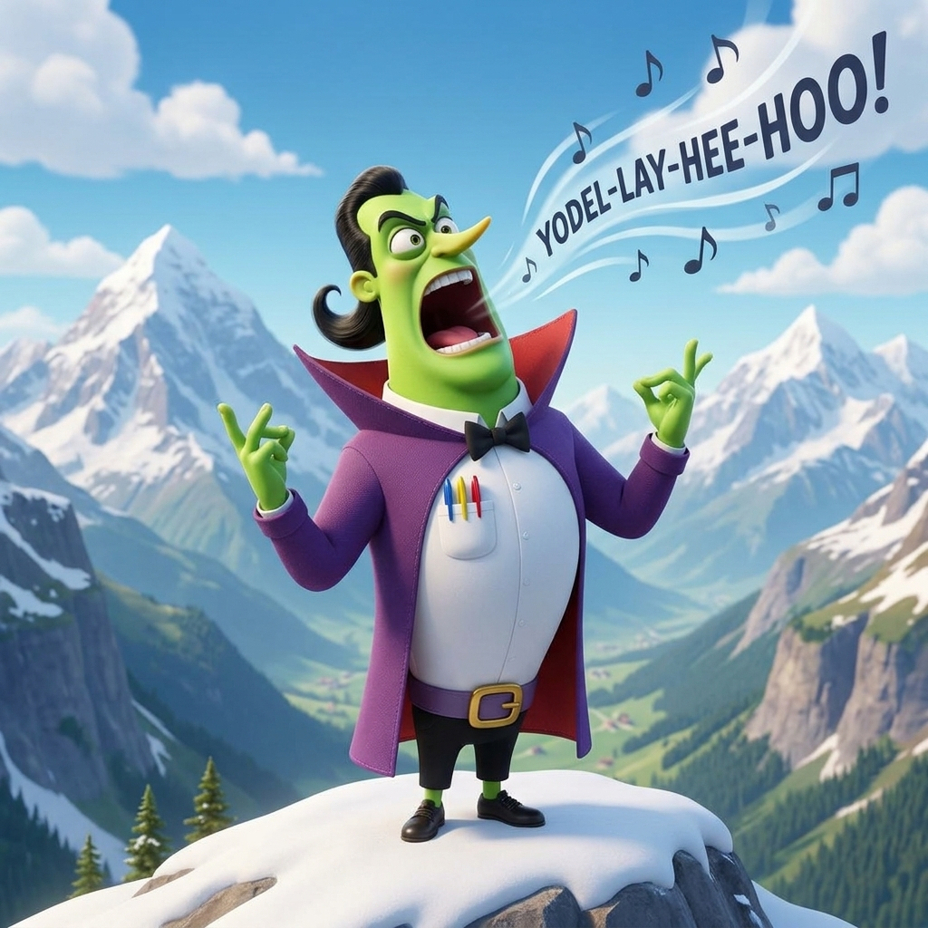 Hacker's Yodeling Fun — scene from the story