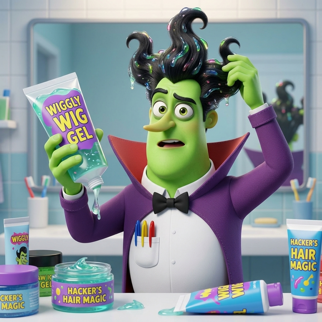 Hacker's Wiggly Hair Day — scene from the story