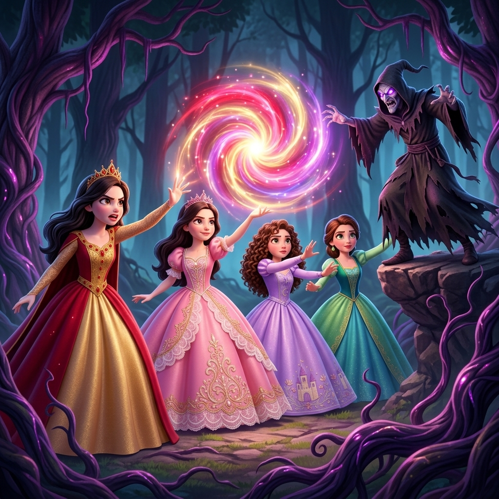 Four Princesses Beat Evil — scene from the story