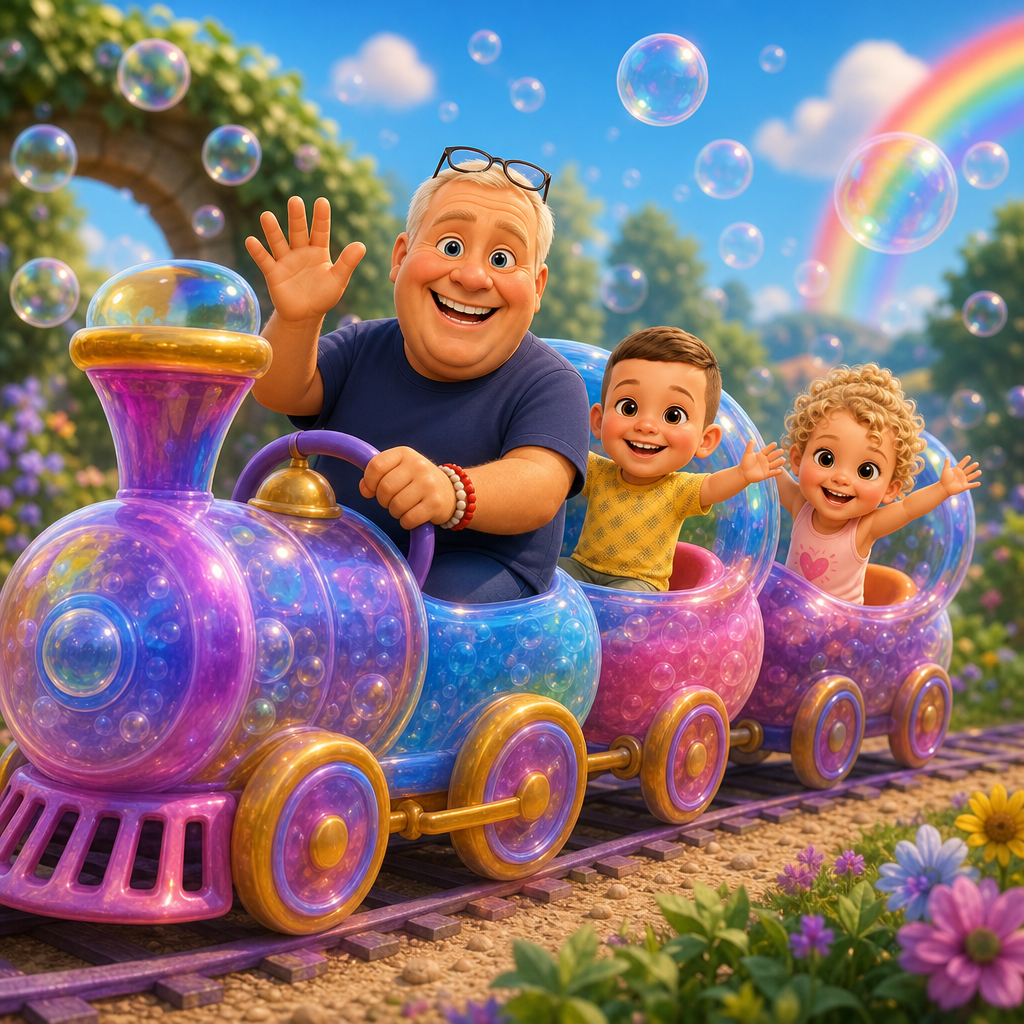 Pop's Bubble Train — scene from the story