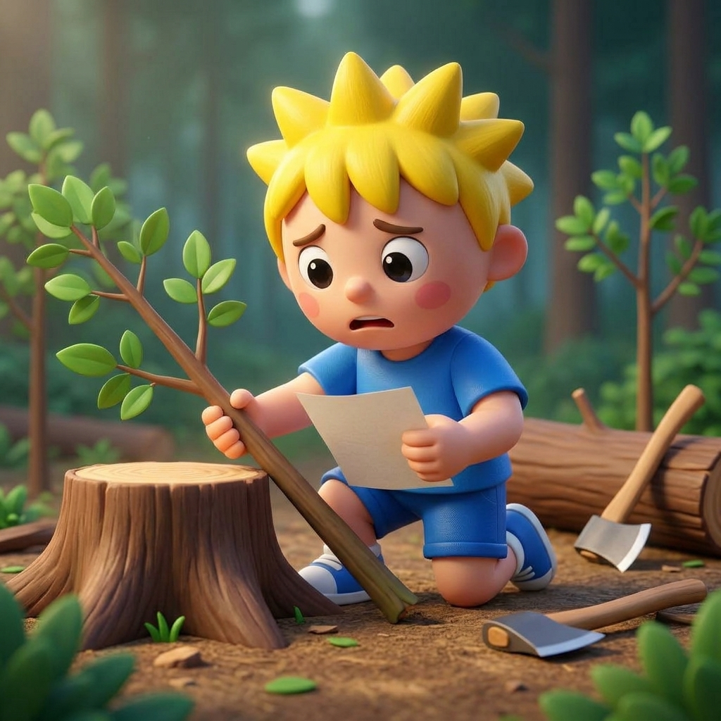 Save Paper, Save Trees! — scene from the story
