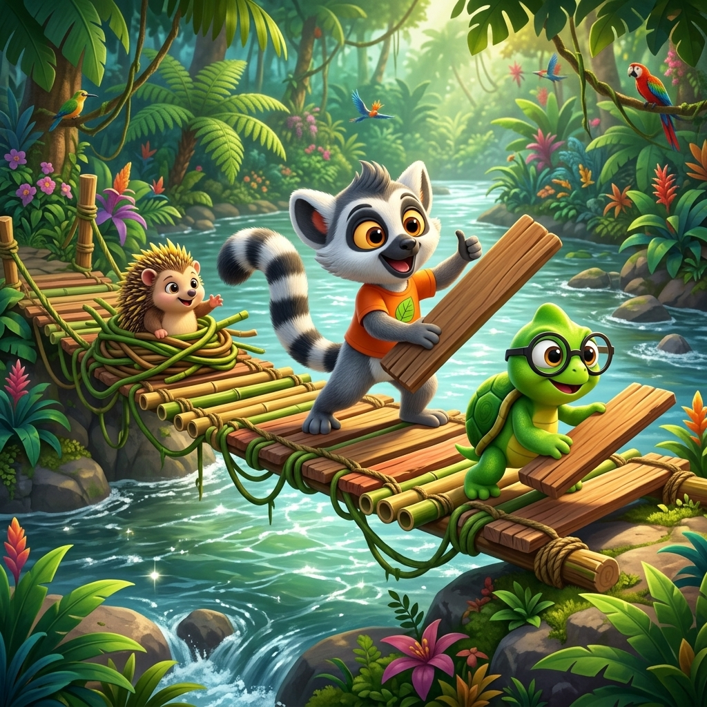 Bridge Over Jungle River — scene from the story