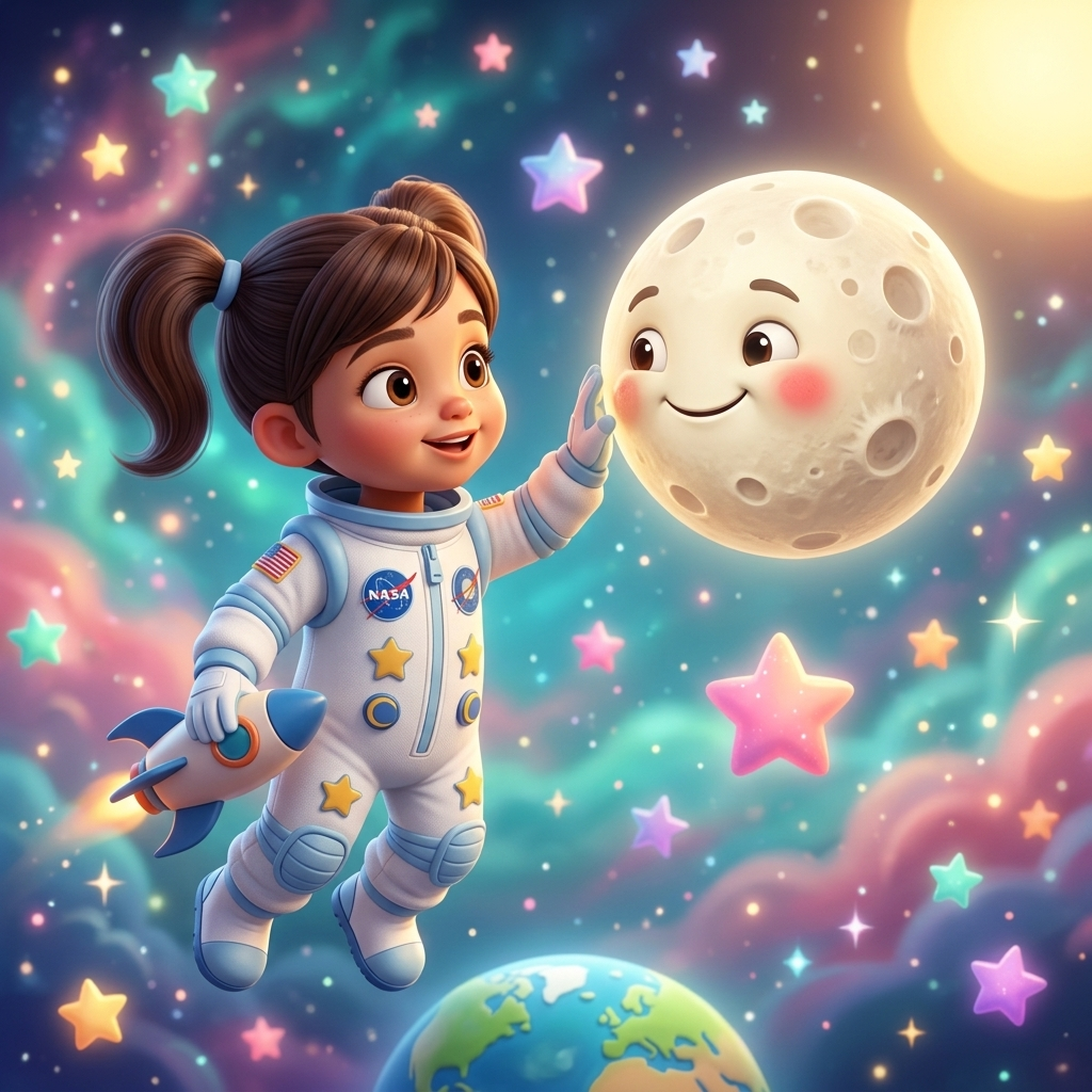Astronut Zooms To Moon — scene from the story