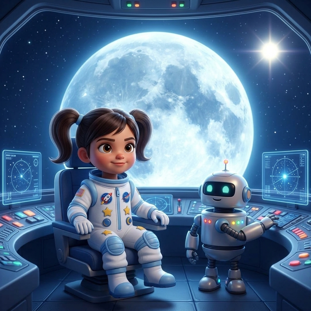Rosalyn Reaches the Moon — scene from the story