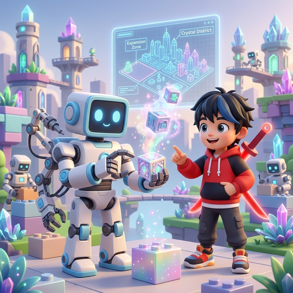 Robot Builds Magic City — scene from the story