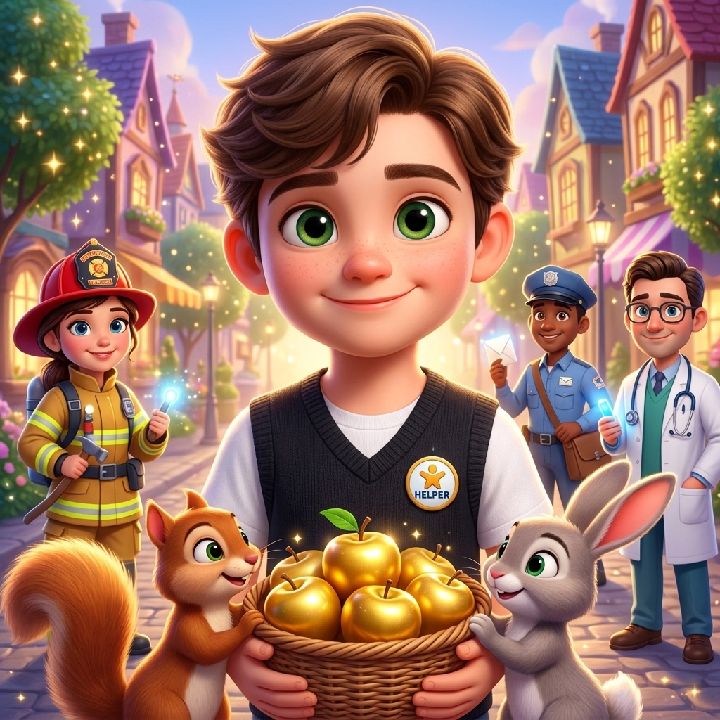 Helpers In Our Town — scene from the story
