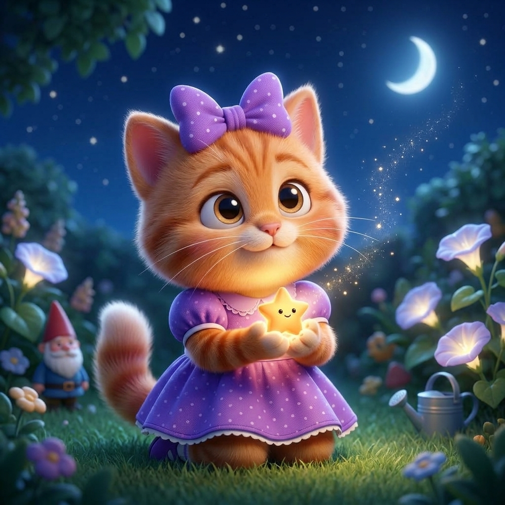 Luna Kitty Saves A Star — scene from the story