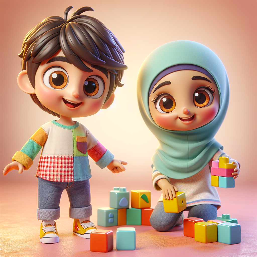 Jannat and Friends Build Together — scene from the story