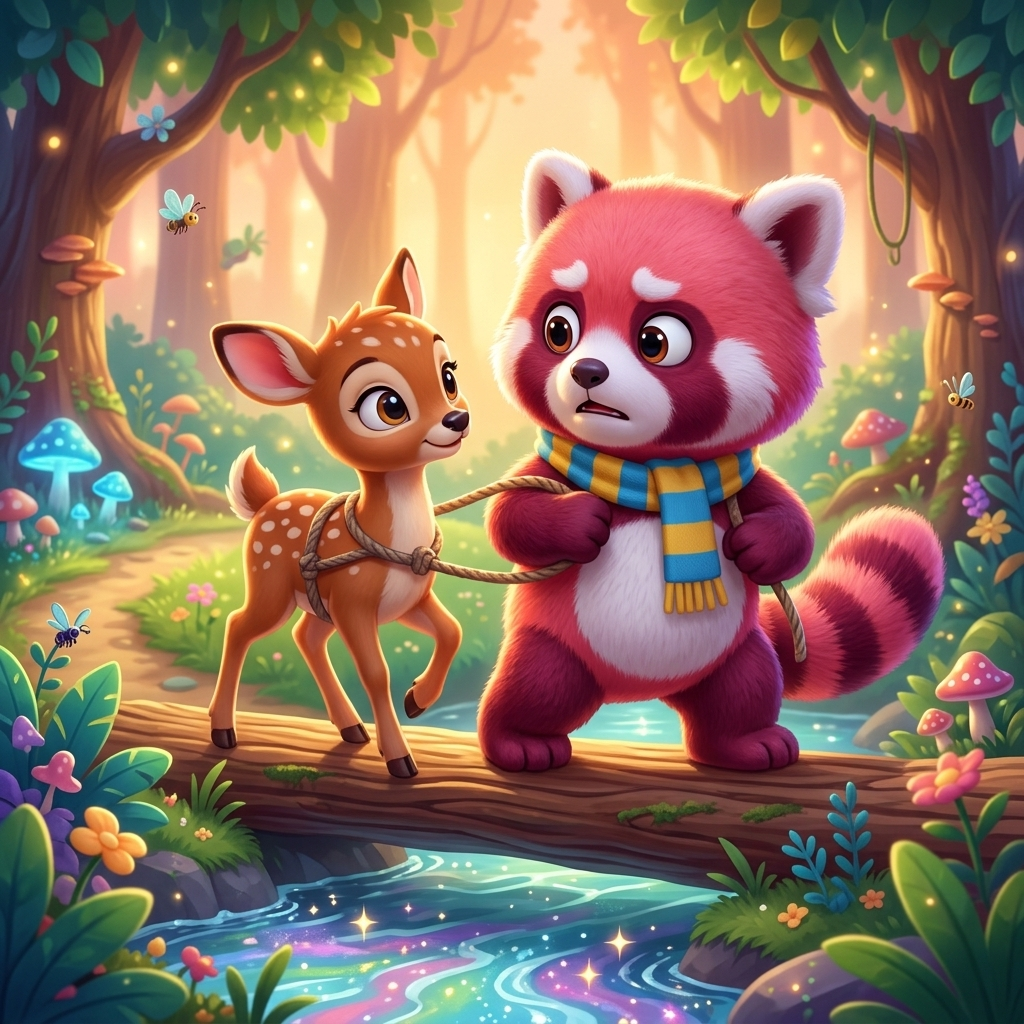 Brave Dog Saves Dear — scene from the story