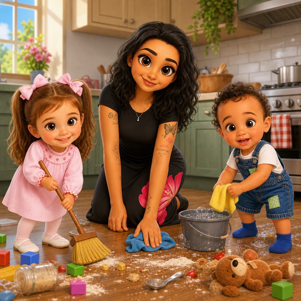 Messy Helpers to the Rescue — scene from the story