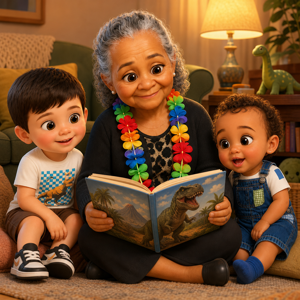 Grandma's Dino Story — scene from the story