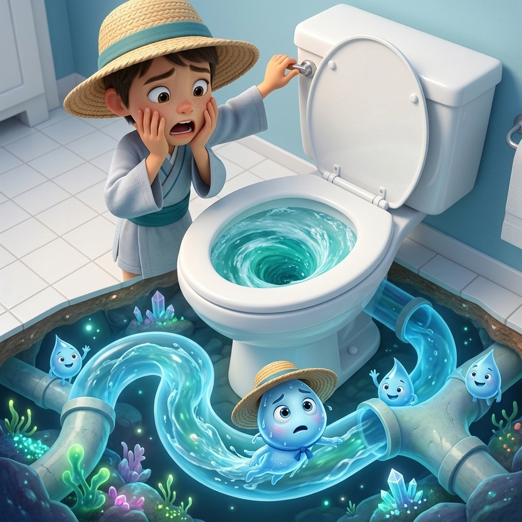 Ping's Toilet Adventure! — scene from the story