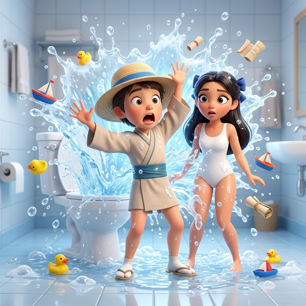 Mike's Splashy Surprise! — scene from the story