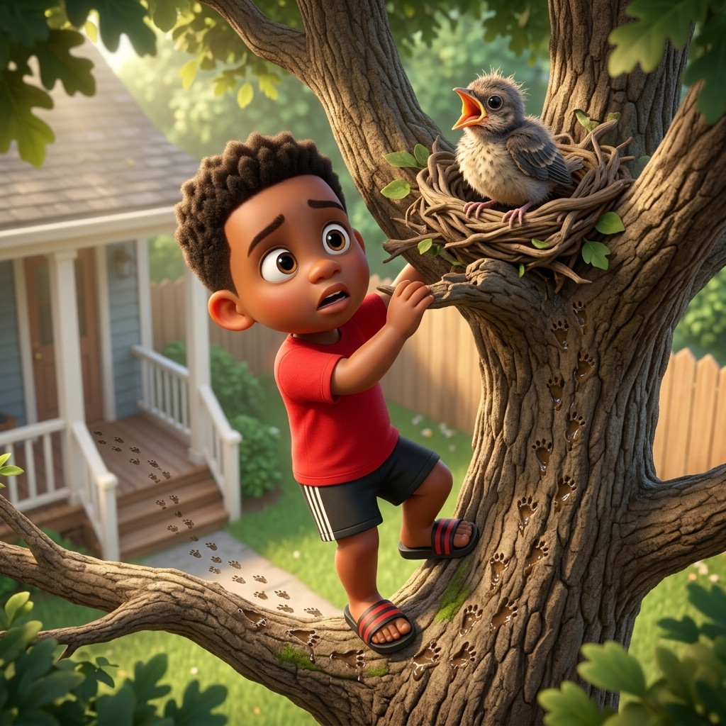Wylo Finds Baby Bird — scene from the story
