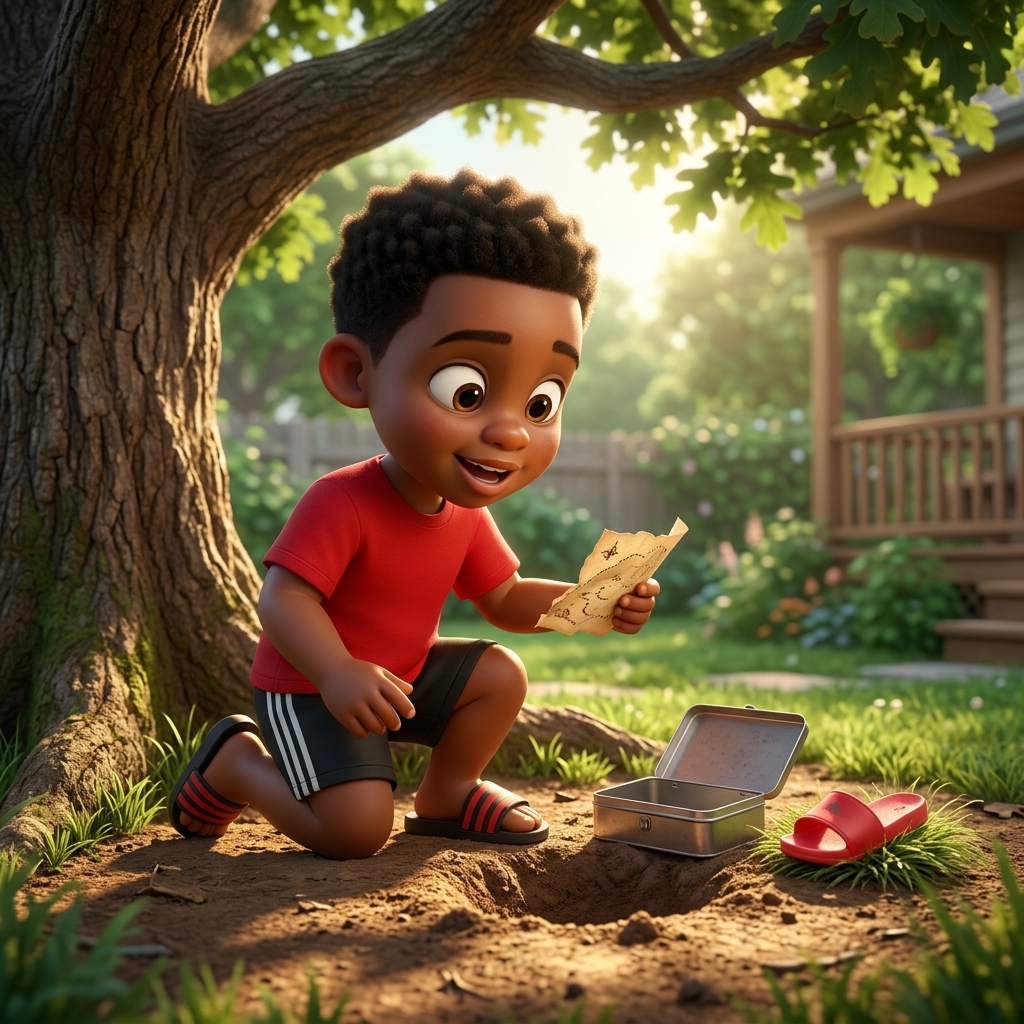 Wylo's Big Backyard Treasure — scene from the story